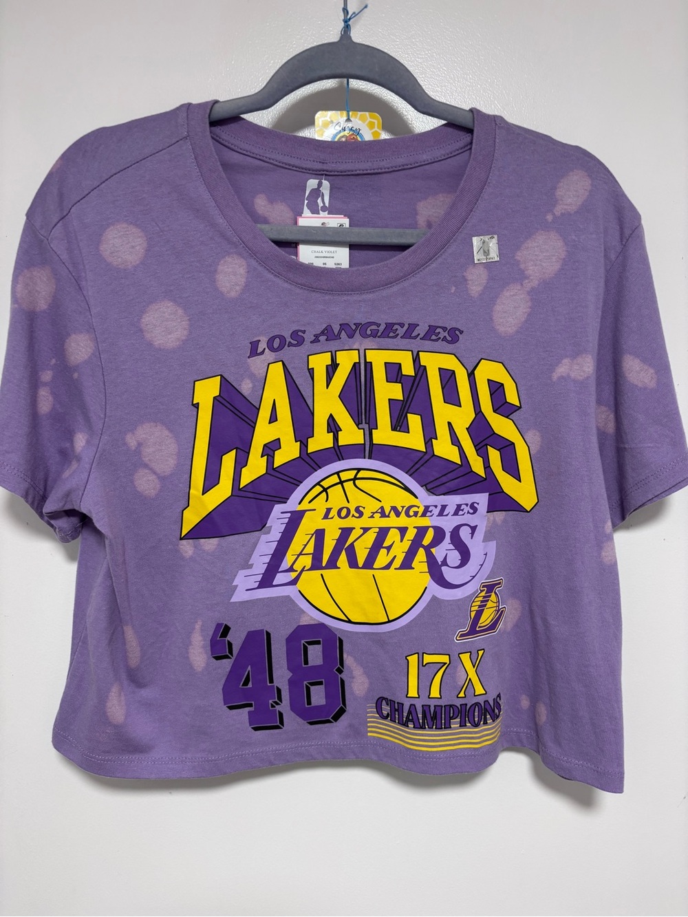 NBA Los Angeles Lakers Purple and Yellow Short Sleeve Tee